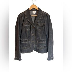 LOFT Women's Black Wash Jean Jacket
